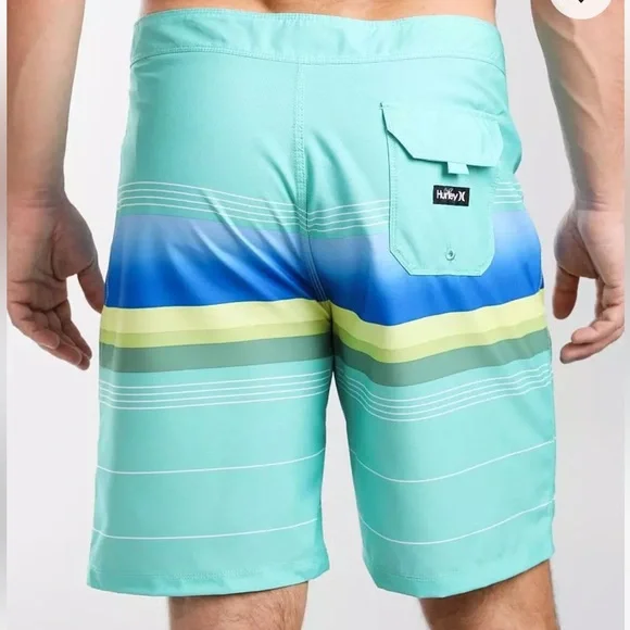 Hurley green/blue Board Shorts Gradient Design Mens 29. NEW - Picture 3 of 7